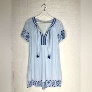 Vineyard vines embroidered stripe tassel mini dress  size XS
